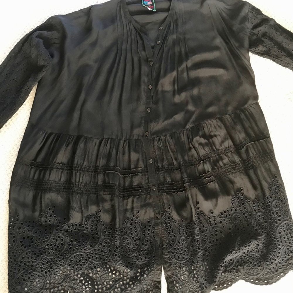 Johnny Was black blouse